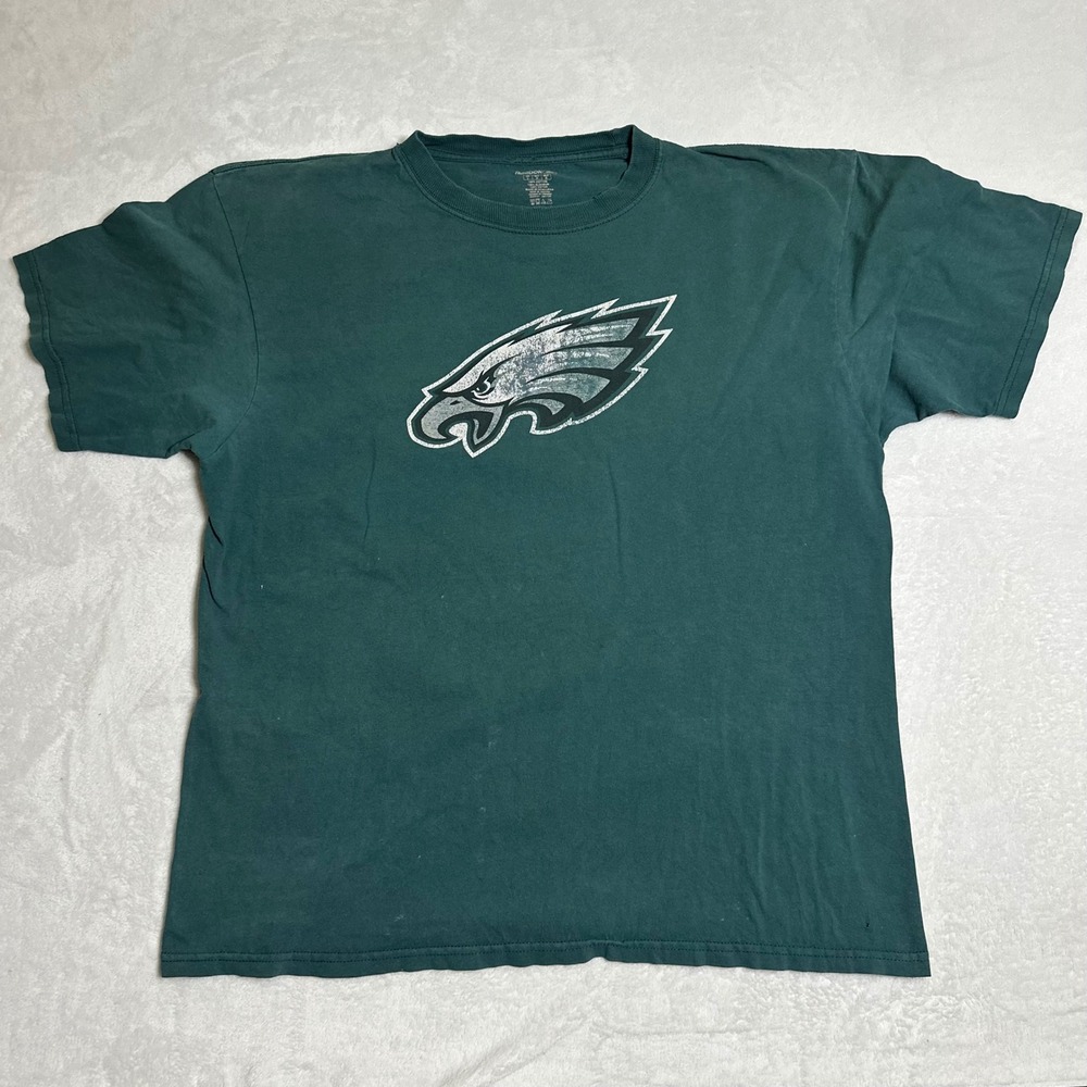 Vintage Philadelphia Eagles Reebok T-Shirt Men's Large Midnight Green NFL Y2K